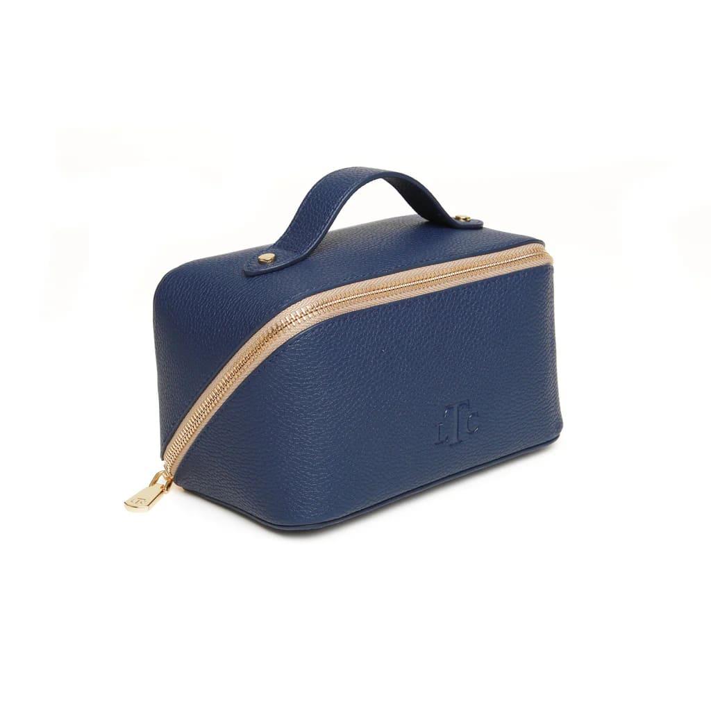 The London Train Case Co.- Navy & Stone Mini Train Case