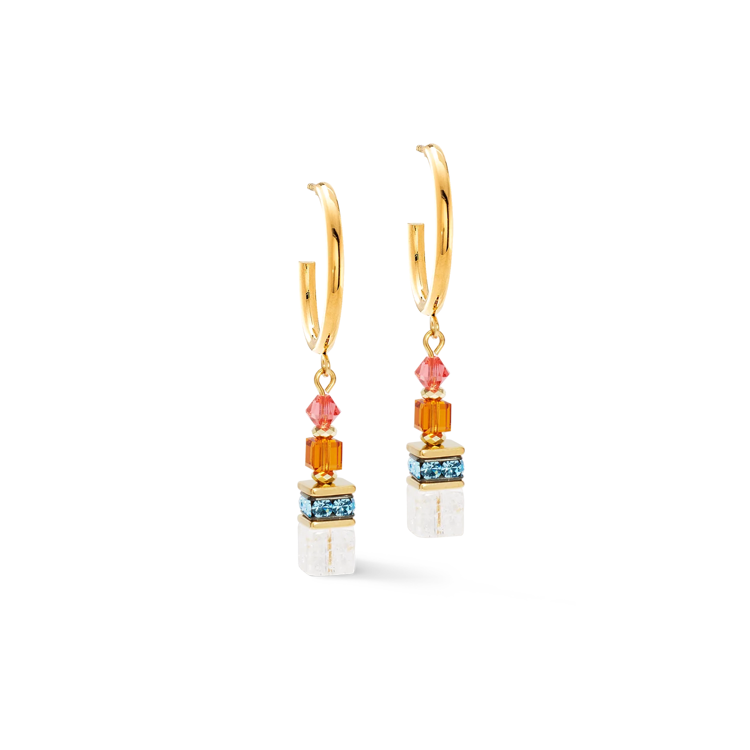 GeoCUBE Fusion Summer Gold- Sunset Hoop Earrings