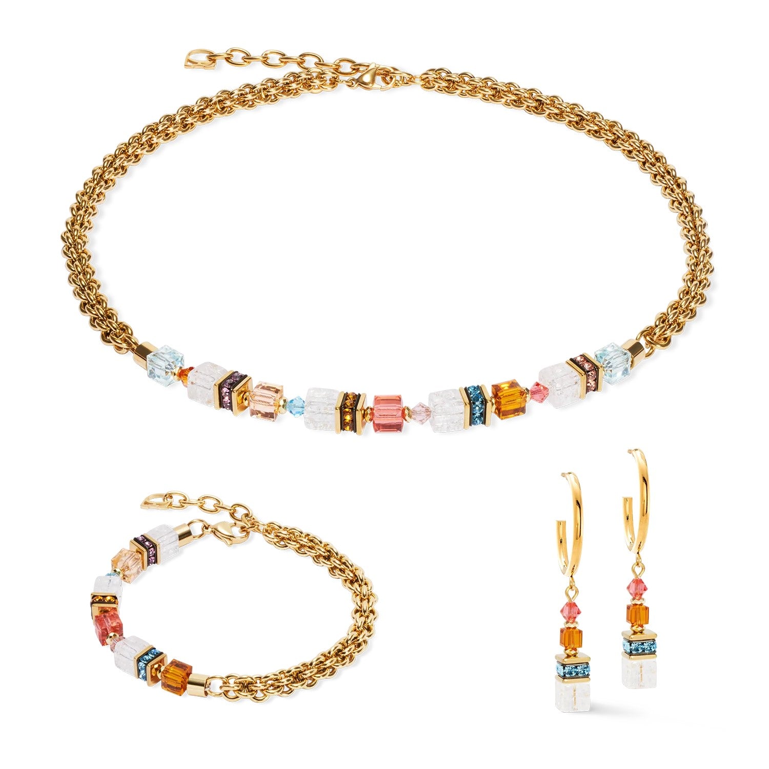 GeoCUBE Fusion Summer Gold- Sunset Hoop Earrings