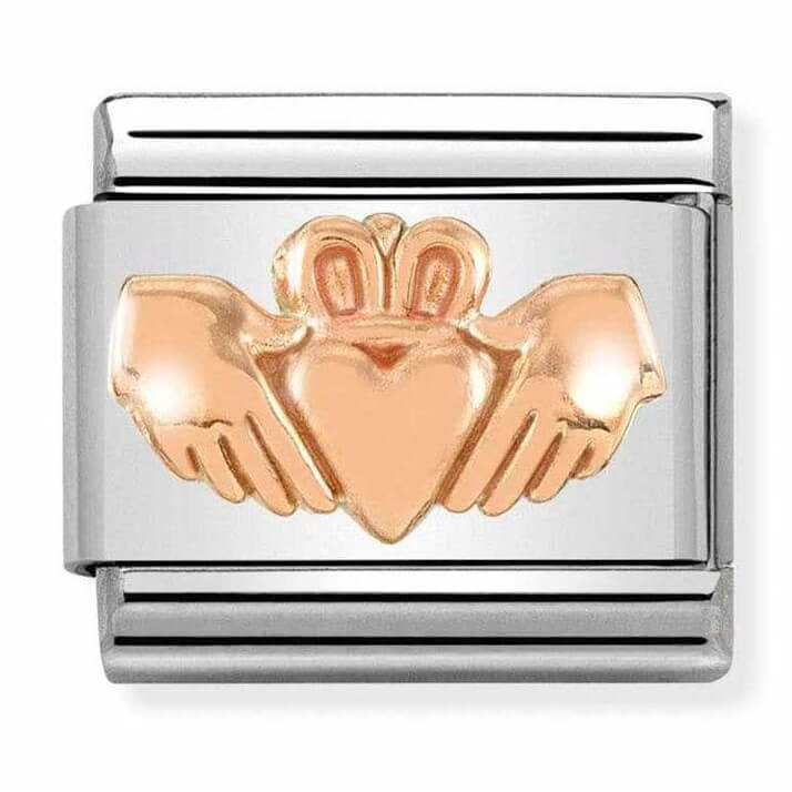 Composable Classic 9k Rose Gold Claddagh with Heart Link