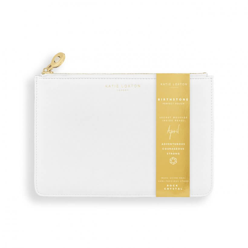 Birthstone Perfect Pouch | April | Rock Crystal | White