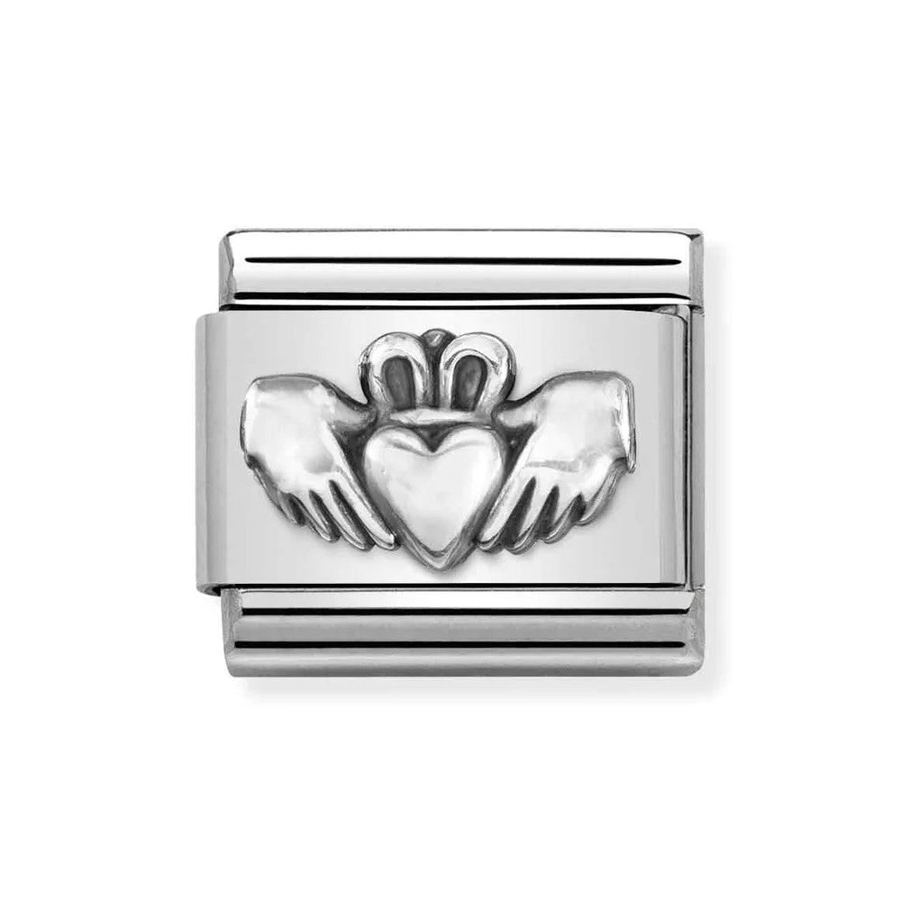 Composable Classic Link In Silver Claddagh Oxidized Symbol