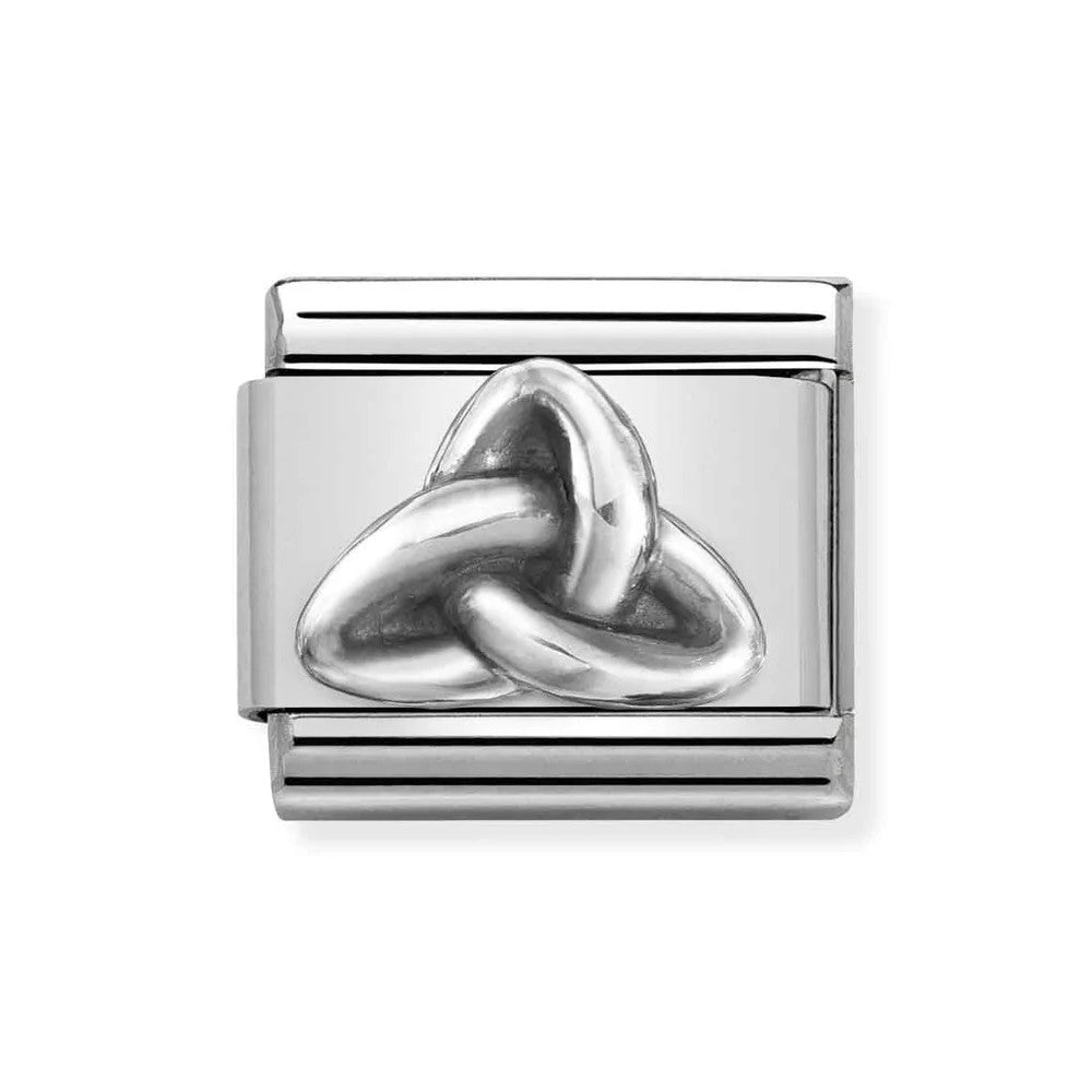 Classic Composable Link In Silver Trinity Knot Symbol