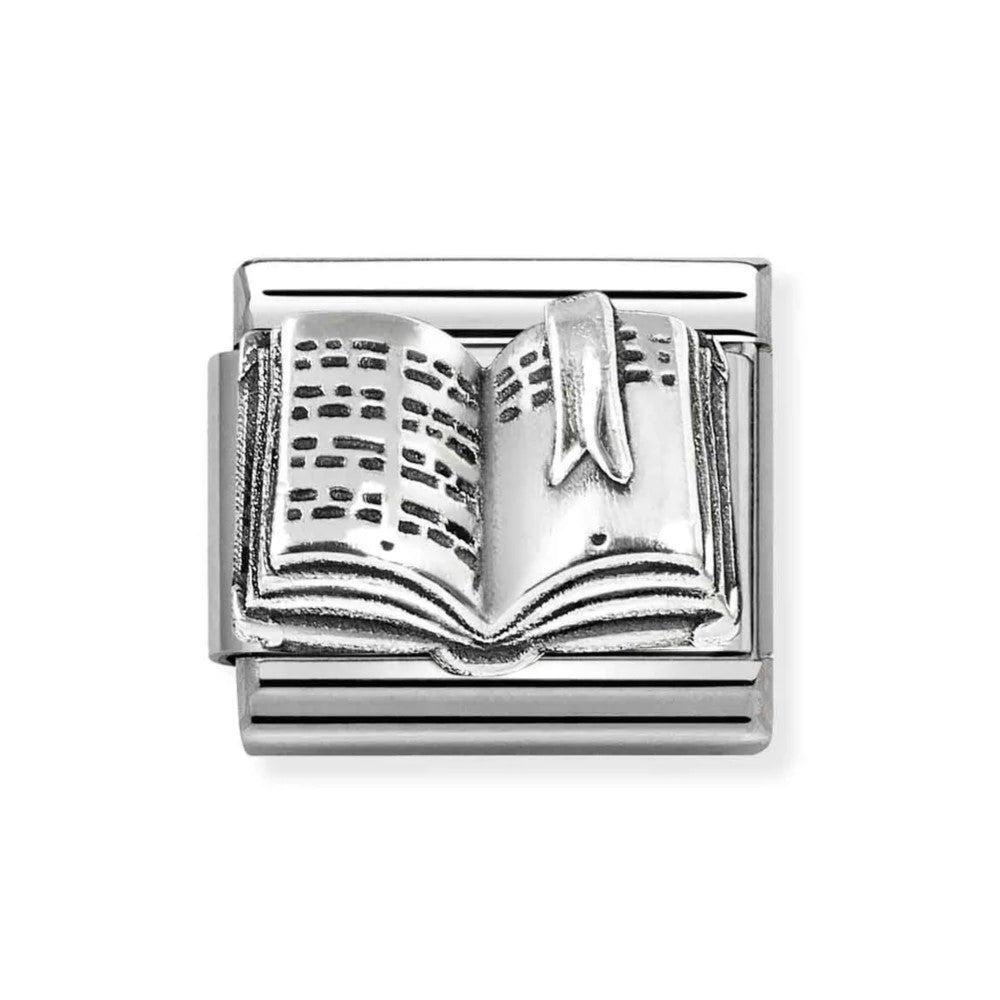Composable Classic Steel Charm With Book In 925 Silver