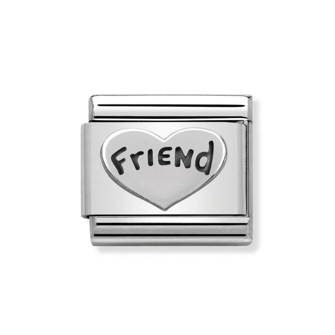 Composable Classic Friend In Heart Stainless Steel & Enamel Charm