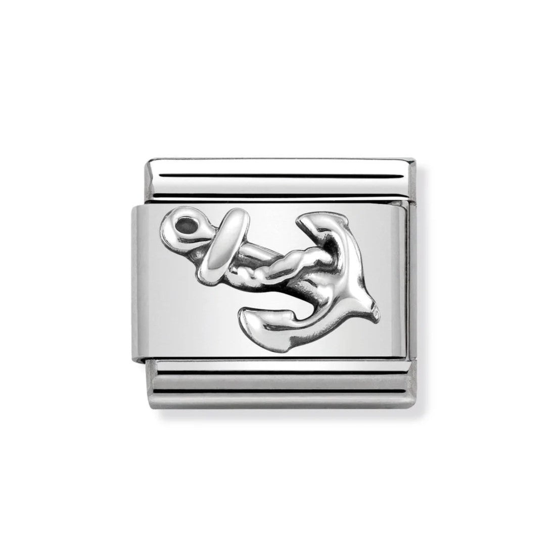 Classic Link In Stainless Steel With Sterling Silver Anchor Symbol