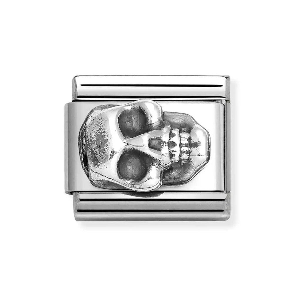 Composable Classic Link With Skull In 925 Oxidized Silver