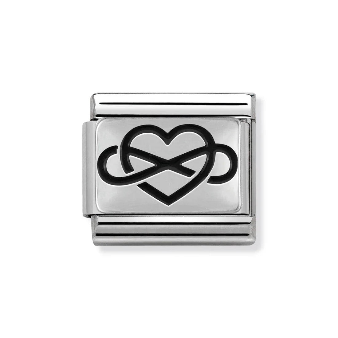 Classic Black Infinity Heart Link