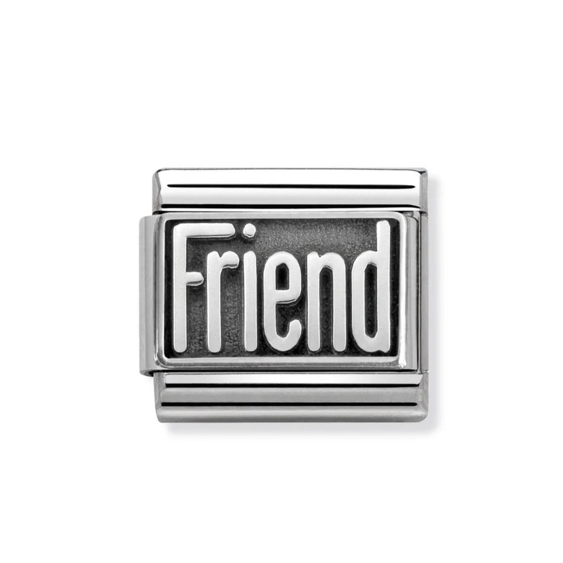 Classic Oxidised Silver 'Friend' Link