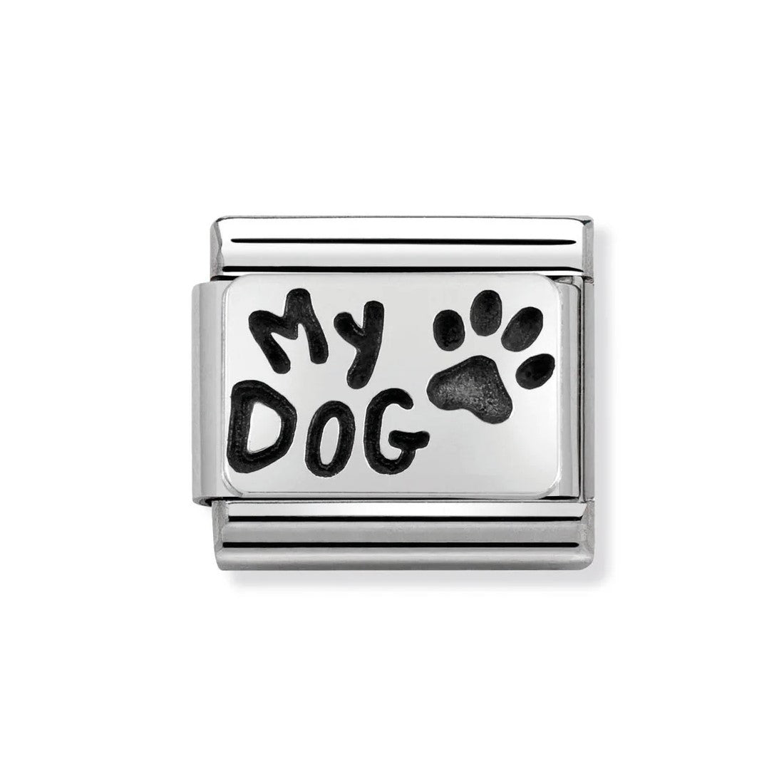 Classic Oxidised Silver 'My Dog' Paw Link