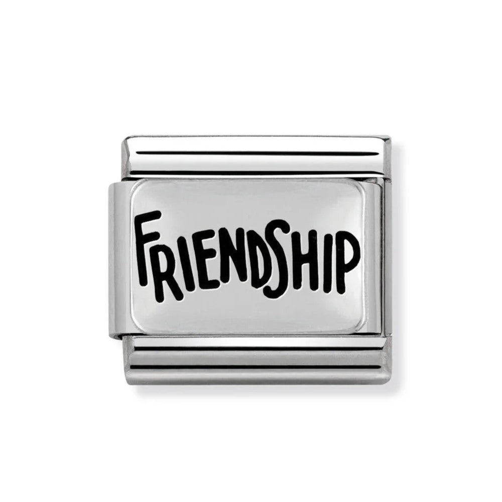Classic Oxidised Silver 'Friendship' Link