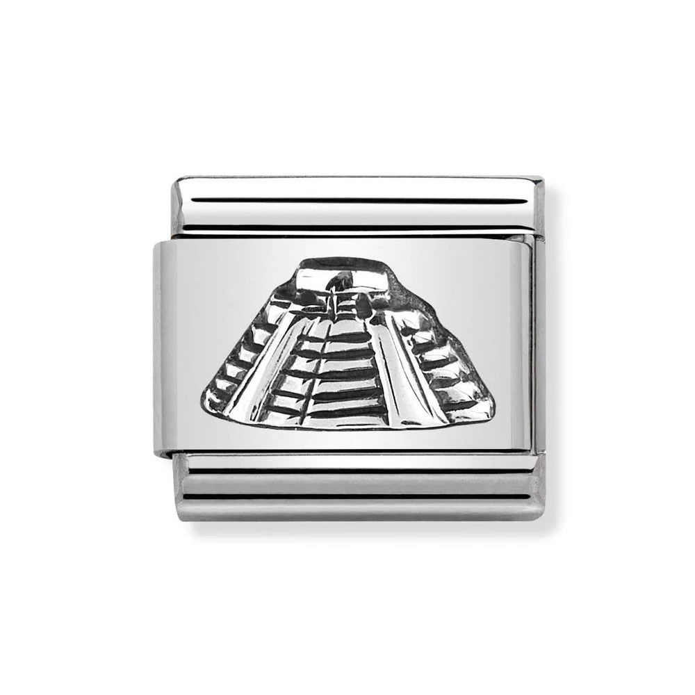 Classic Silver Mayan Pyramid Charm Link