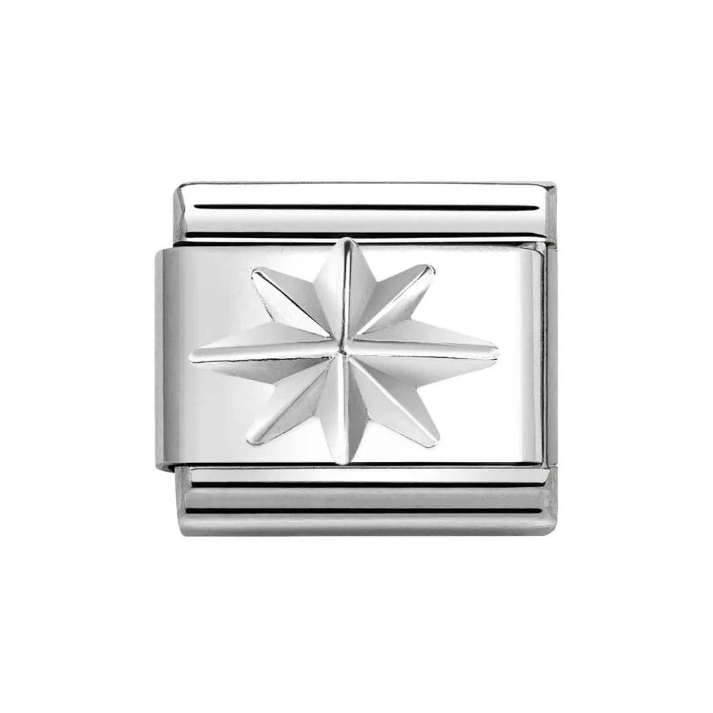 Composable Classic Link With Wind Rose in 925 Silver