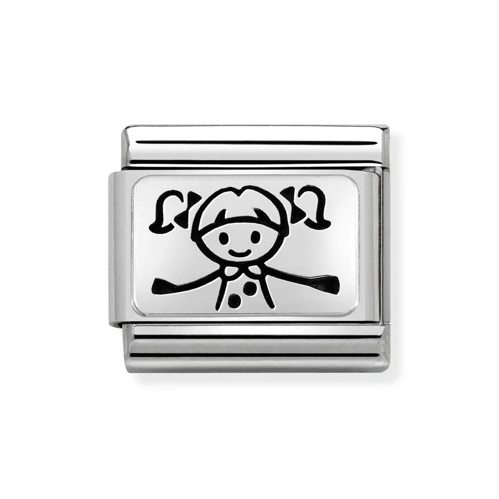 Composable Classic Oxidised Silver Girl Link