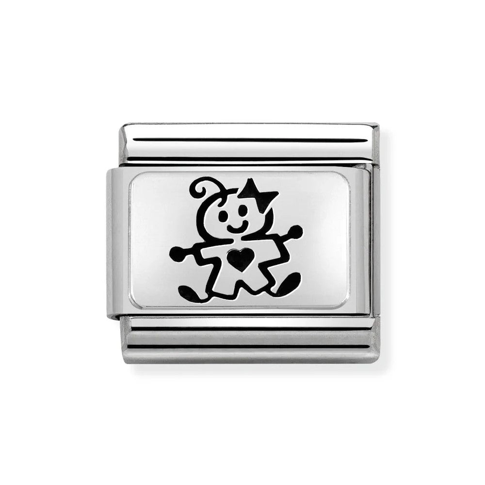 Composable Classic Oxidised Silver Baby Girl Link