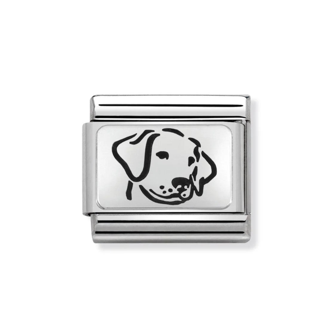 Composable Classic Dog Engraved Plate Stainless Steel Charm