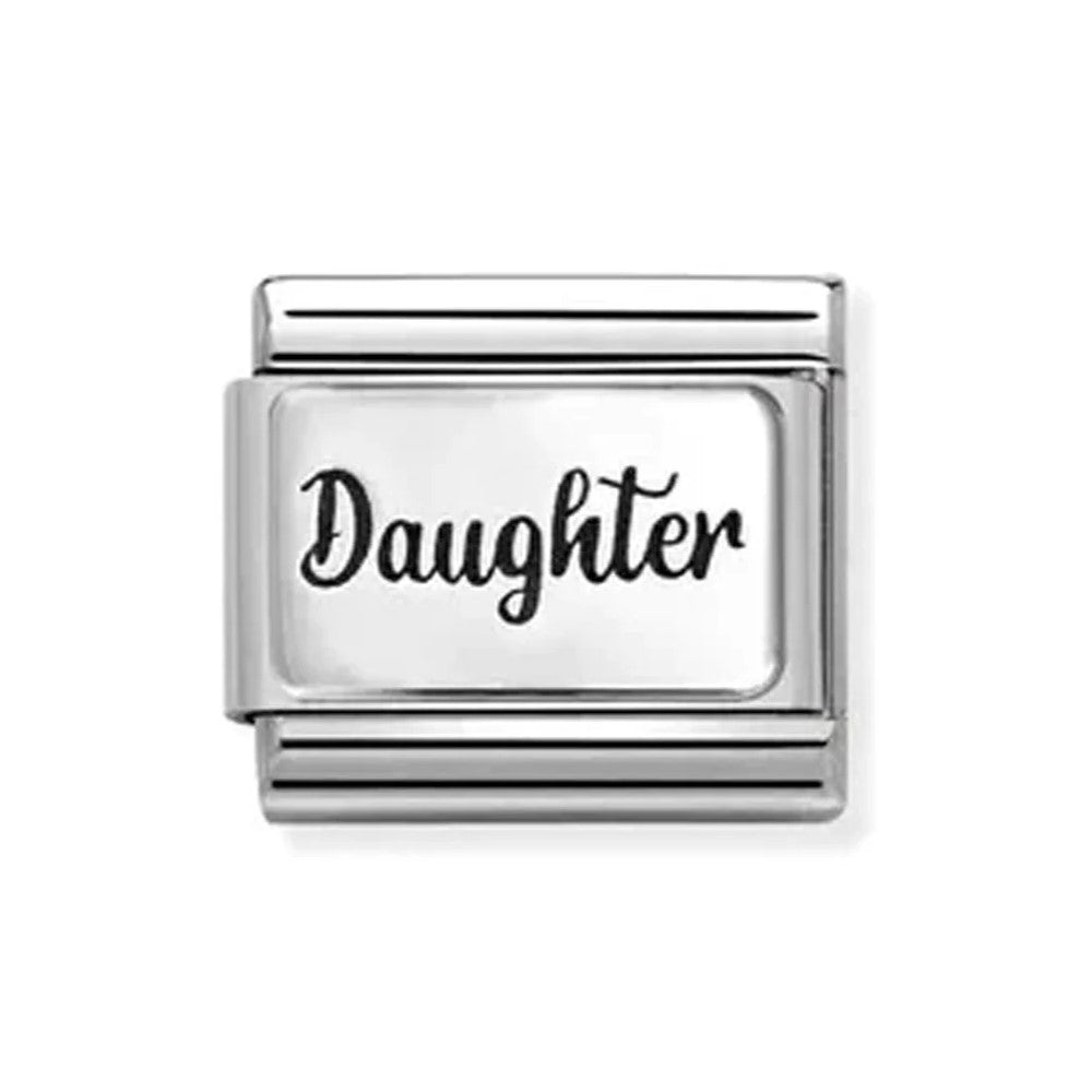 Composable Classic Steel Charm With Daughter In 925 Silver