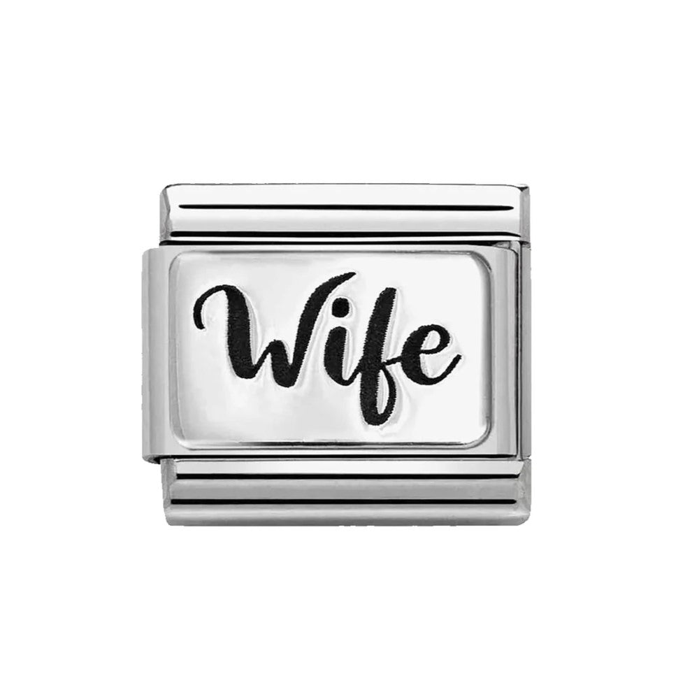 Composable Classic Steel Charm With Wife In 925 Silver