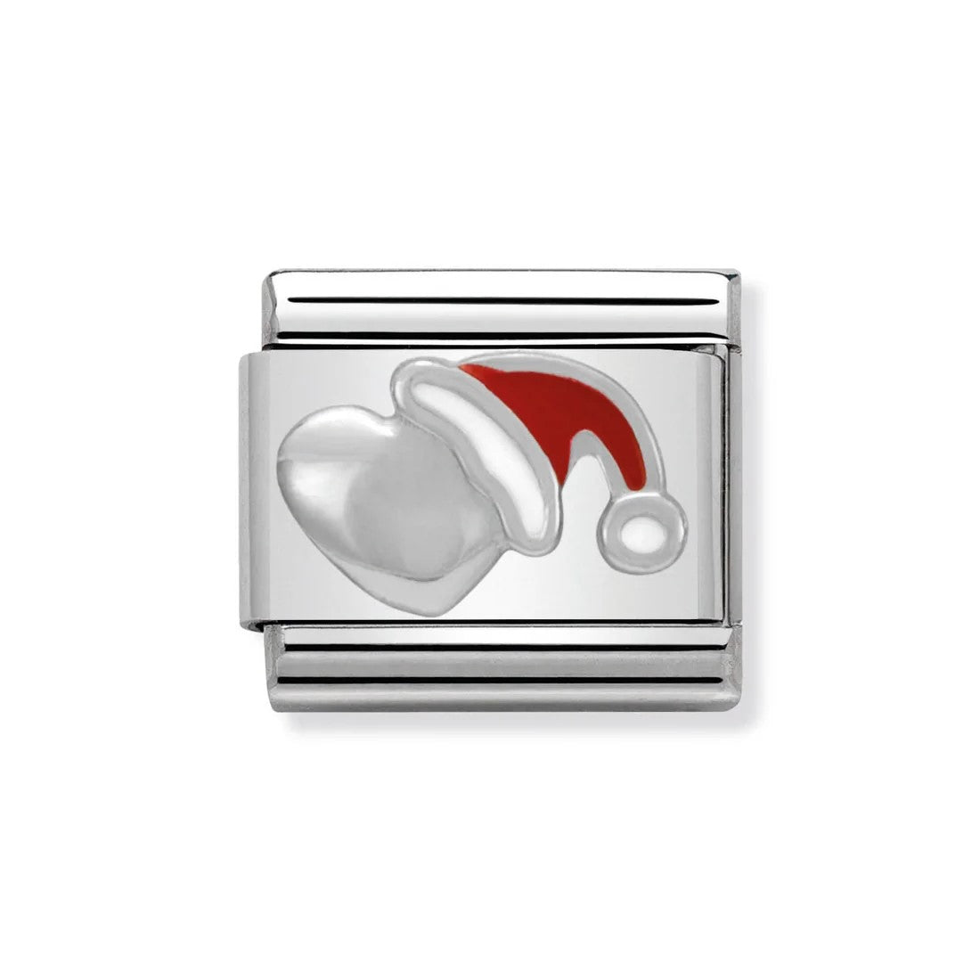 Classic Christmas Heart with Santa Hat Link