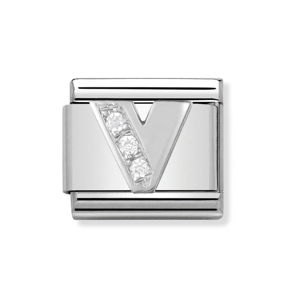 Classic CZ Letter 'V' Link