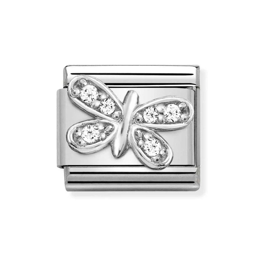 Composable Classic CZ and Silver White Butterfly Link