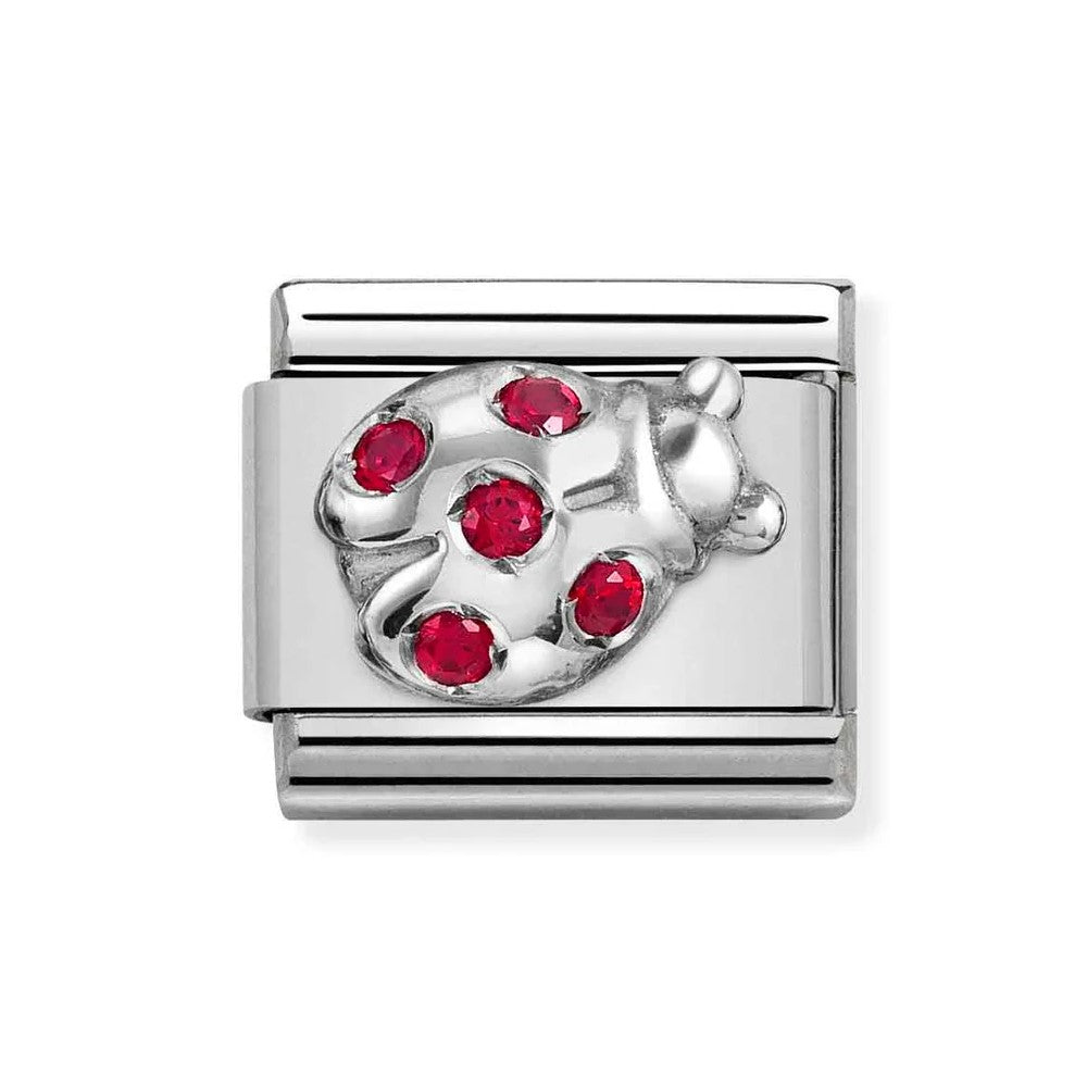 Composable Classic CZ and Silver Red Ladybug Link