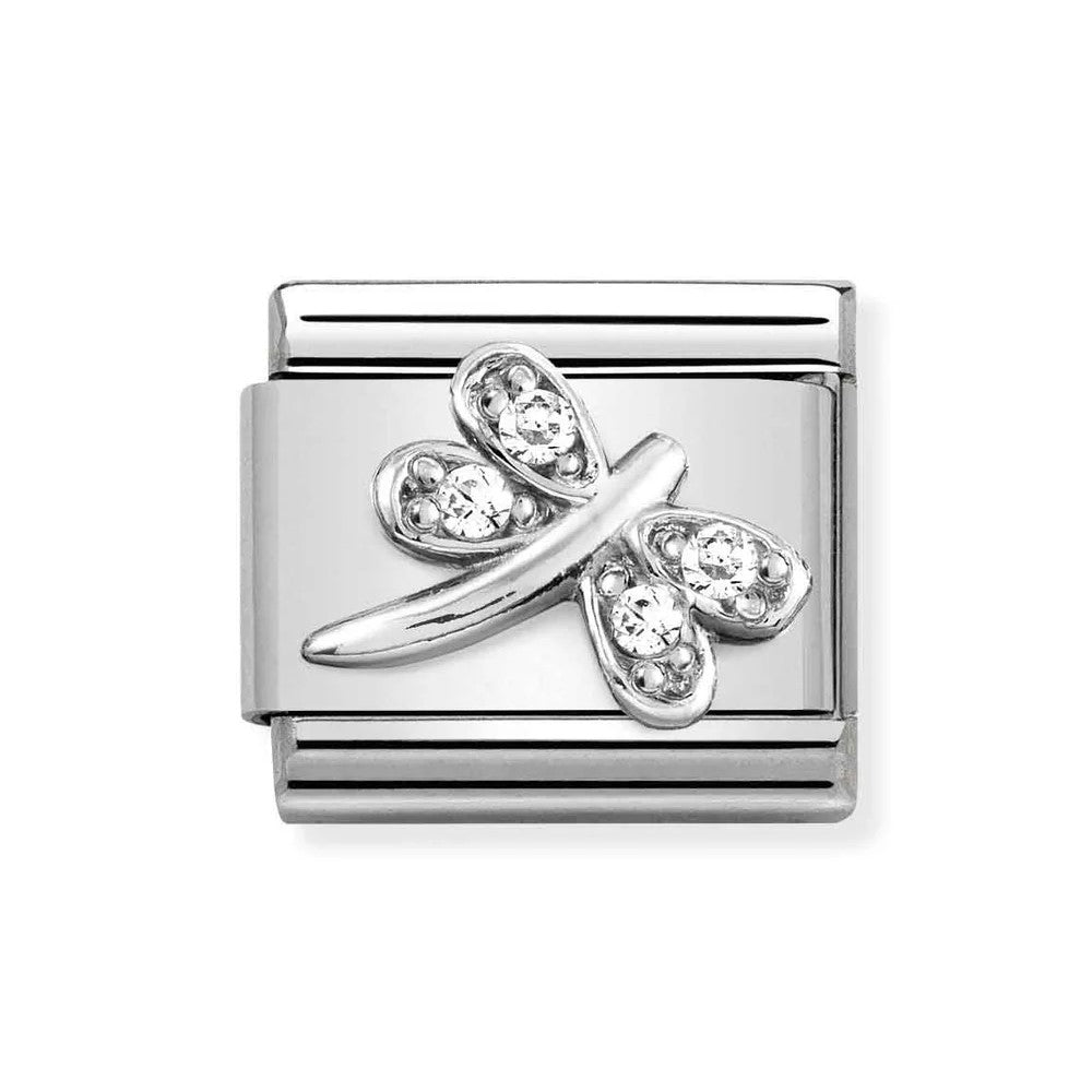 Composable Classic CZ and Silver White Dragonfly Link