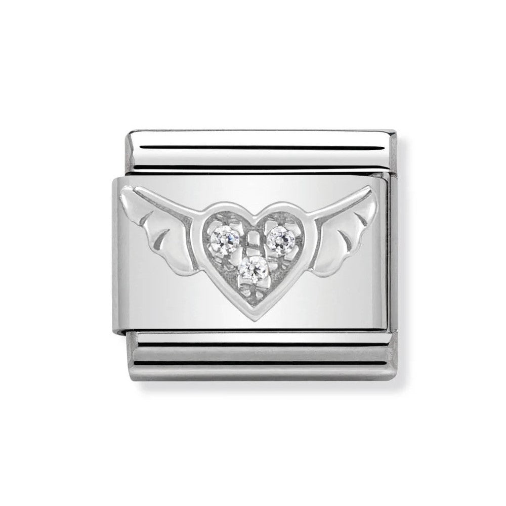 Classic Winged CZ Heart Link
