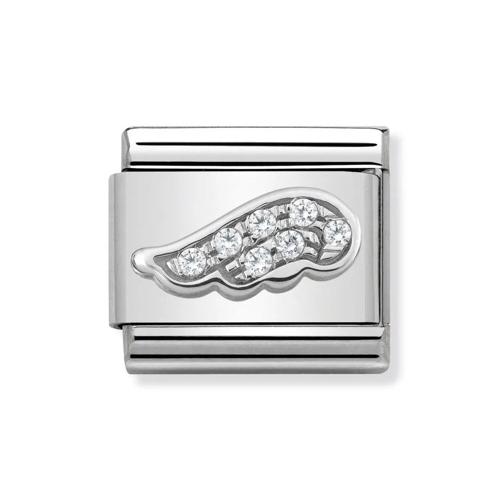 Classic White CZ Angel Wing