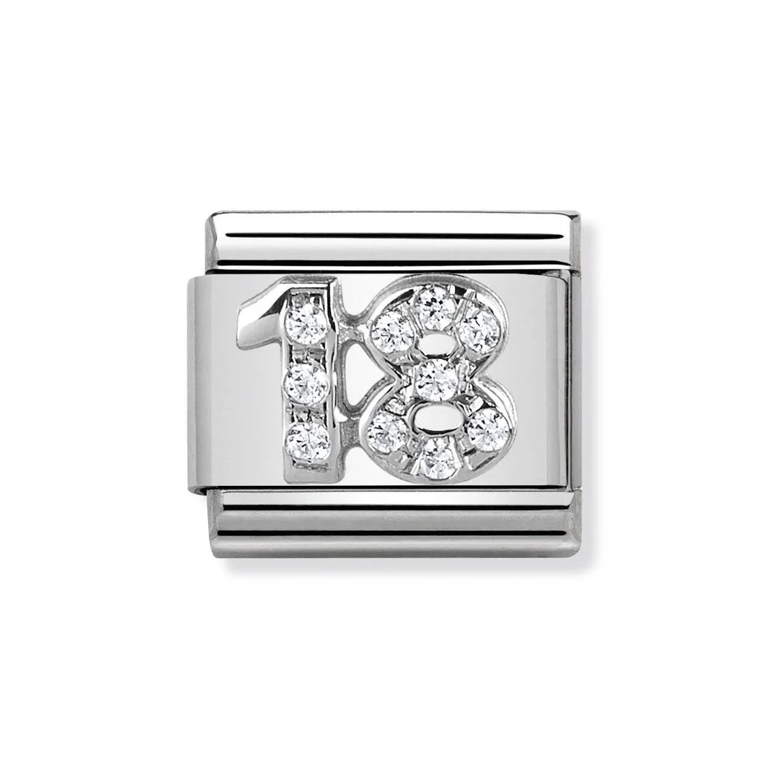 Classic Silver CZ '18' Link