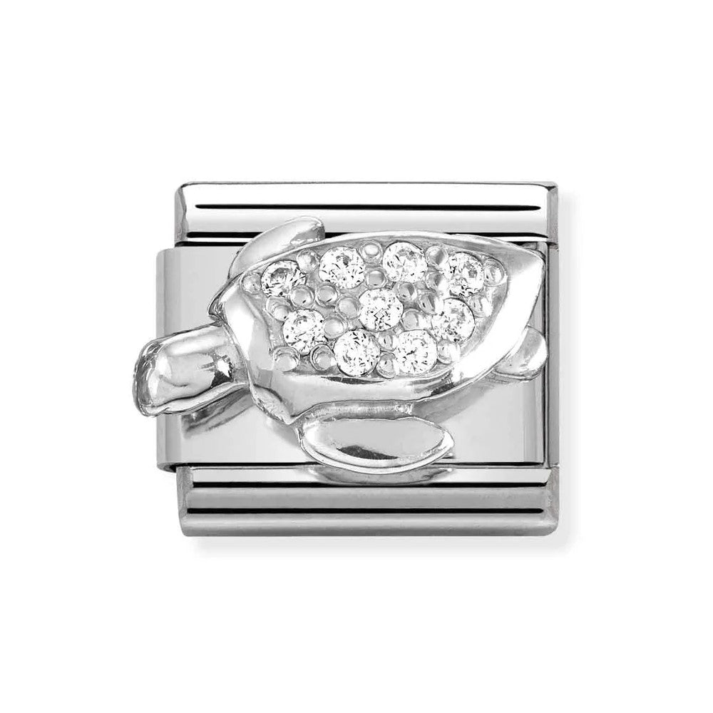 Composable Classic Link In Silver Turtle With CZ