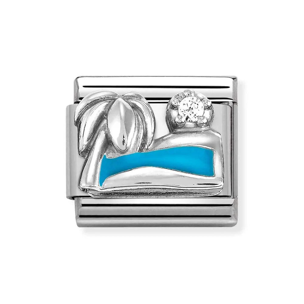 Composable Classic Link In Silver Palm Beach Ocean & CZ
