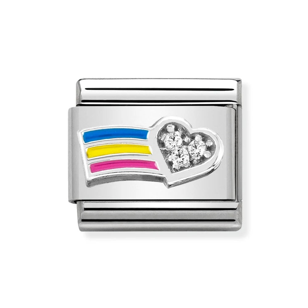 Composable Classic CZ Heart with Rainbow Link