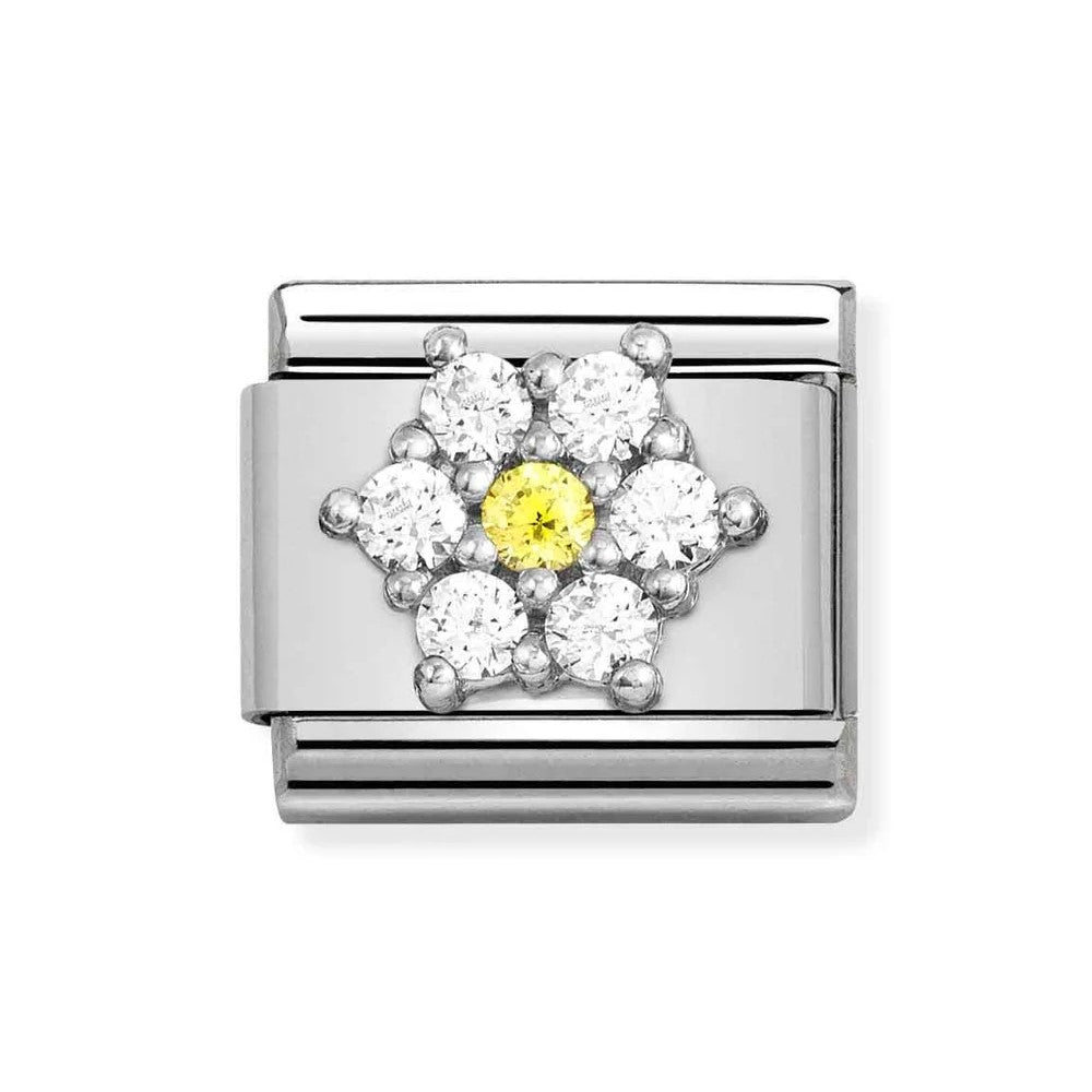 Composable Classic White and Yellow Flower Link