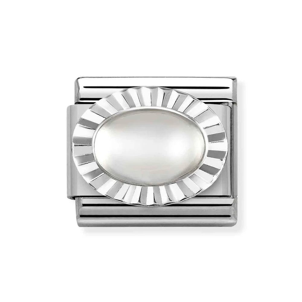 Classic Composable Link In Silver With Moon Stone
