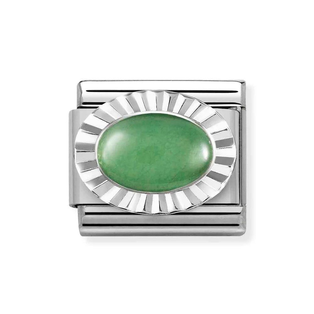 Classic Composable Link In Silver With Green Aventurine Stone
