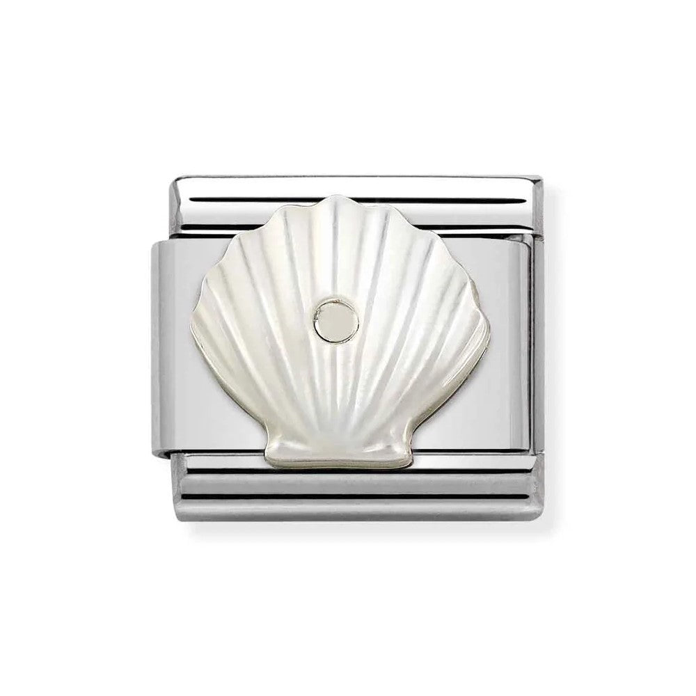 Classic Silver Link With Shell In White Mother of Pearl