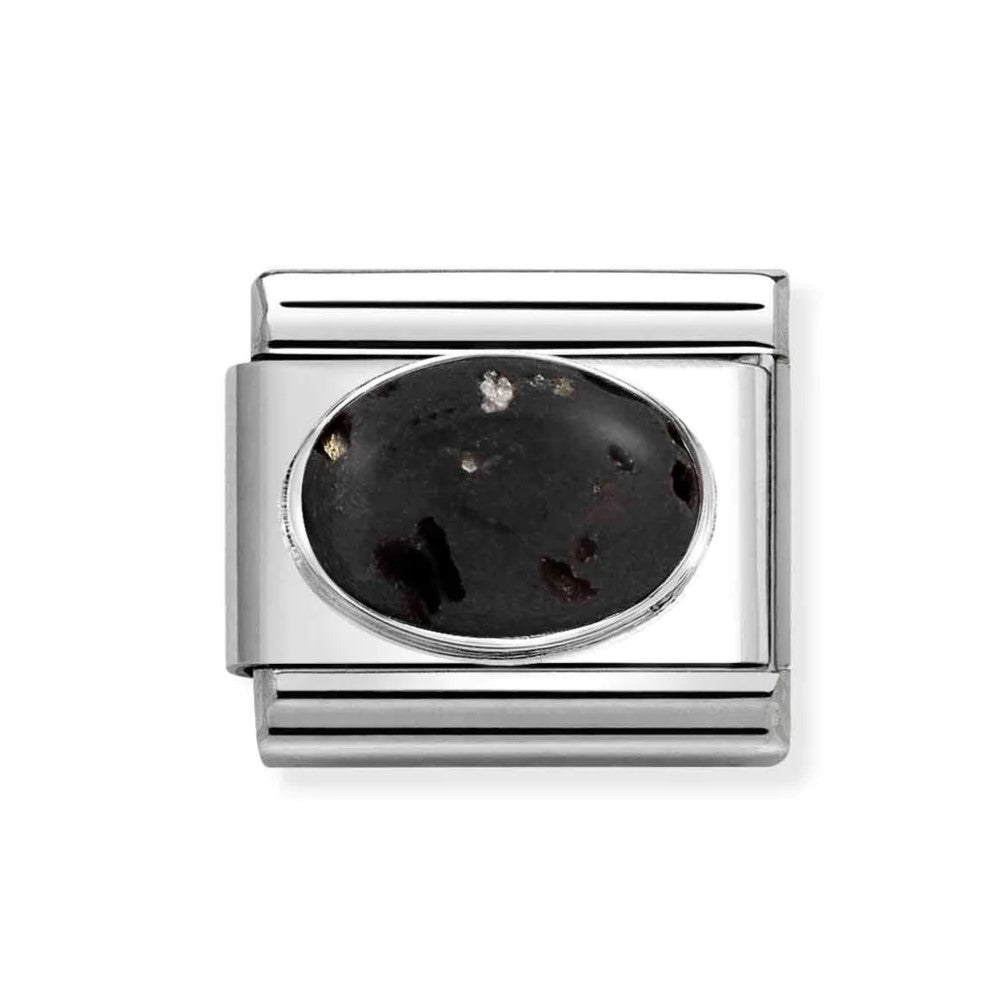 Composable Classic Link With Matt Lava Stone in 925 Silver