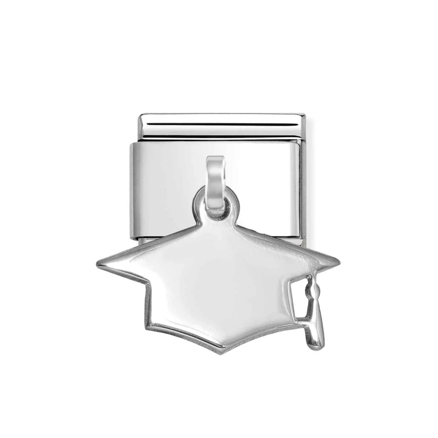 Classic Graduation Hat Pendant Charm In 925 Silver