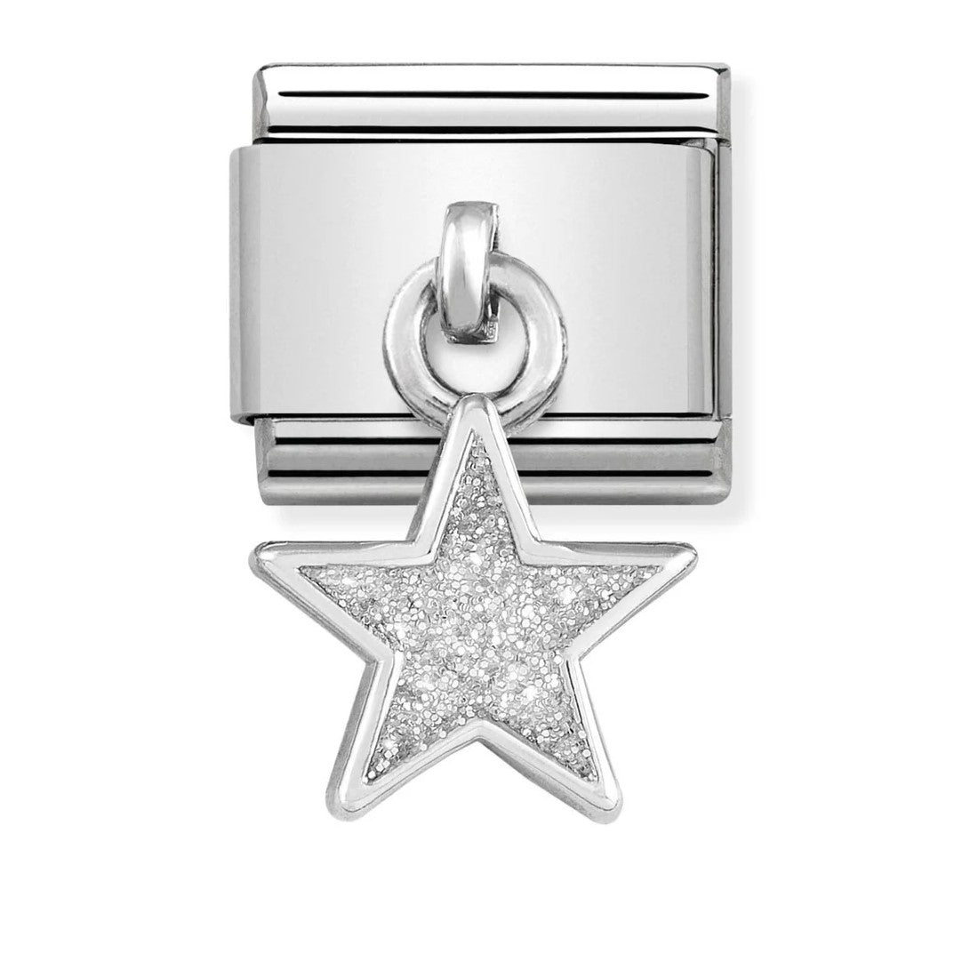 Classic White Glitter Star Hanging Charm