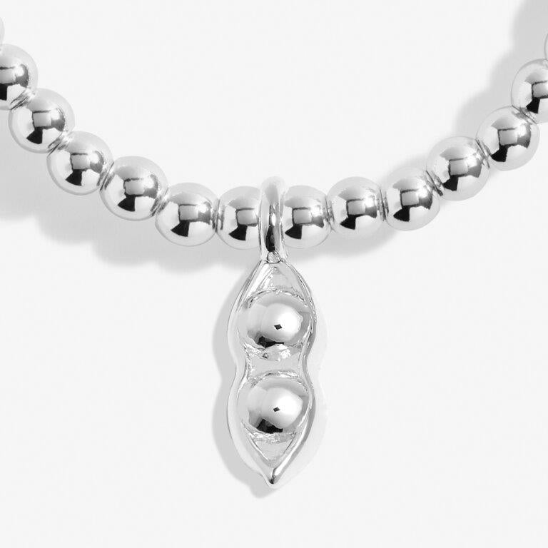 A Little ' Two Peas In A Pod' Silver Plated Bracelet