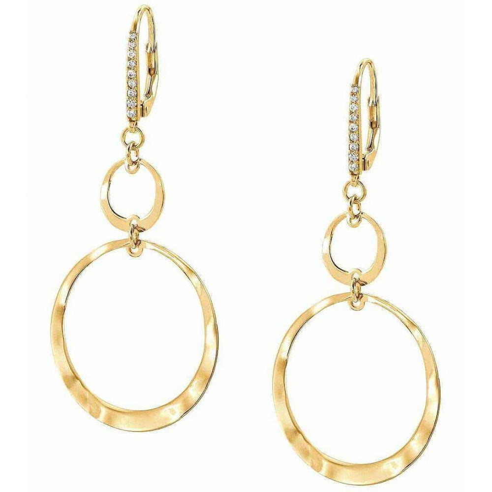 LUNA Earrings In 925 Silver & CZ Stones Rich Yellow Gold