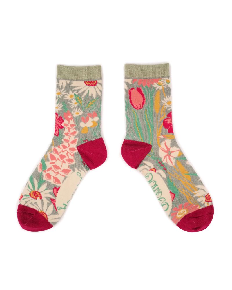 Ladies Ankle Socks Country Garden Mint