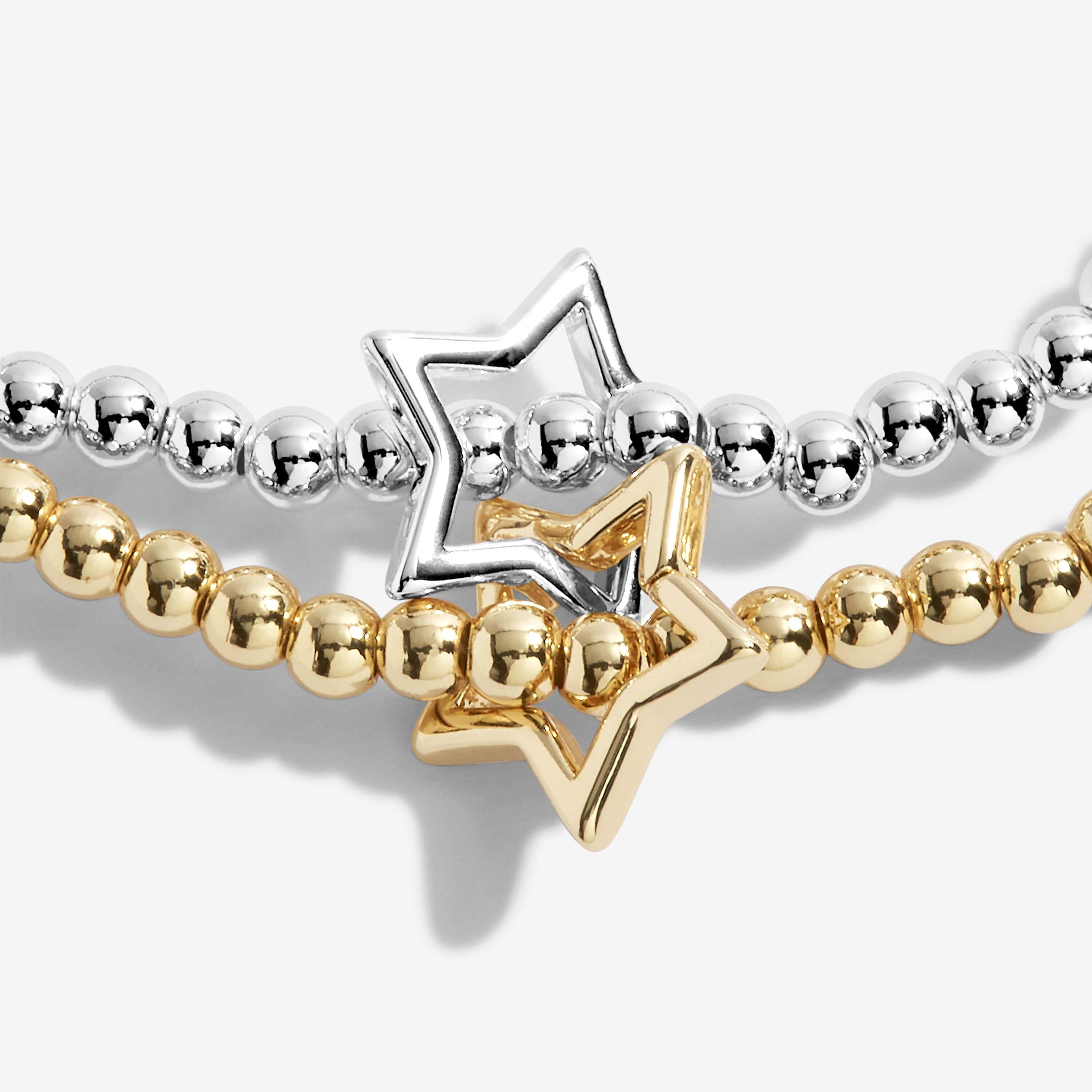 Lila | Star | Silver And Gold | Bracelet | 17.5cm Stretch