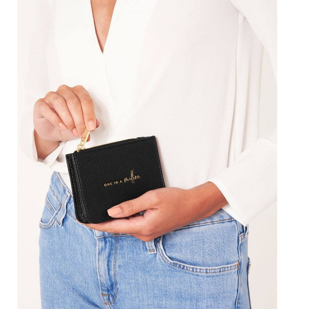 Stylish Structured Coin Purse | One In A Million | Black | 7.7 X 10.7 X 2.7cm
