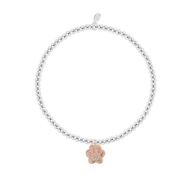 A Little Love Has Four Paws Bracelet- Silver & Rose Gold