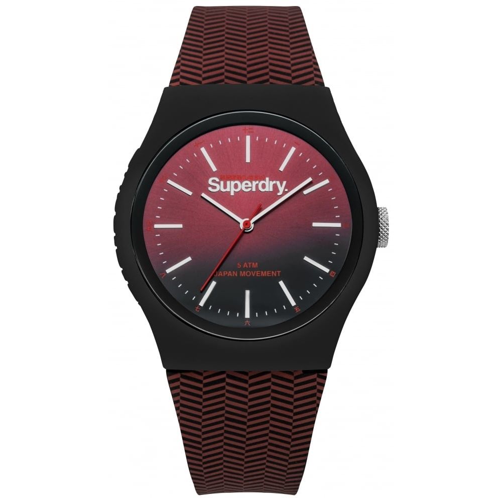 Urban Herringbone Red Herringbone Pattern Strap With Red/Black Dial