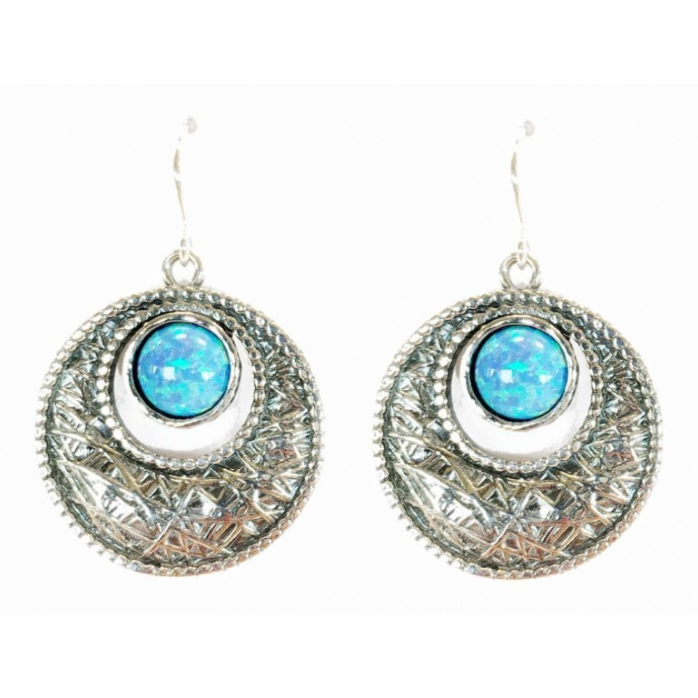 Statement Earrings Hooks With Opal