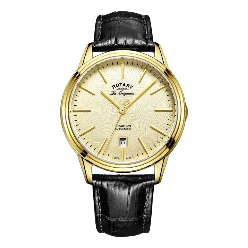 Les Originales Automatic Date Display Watch With Gold Plated Case