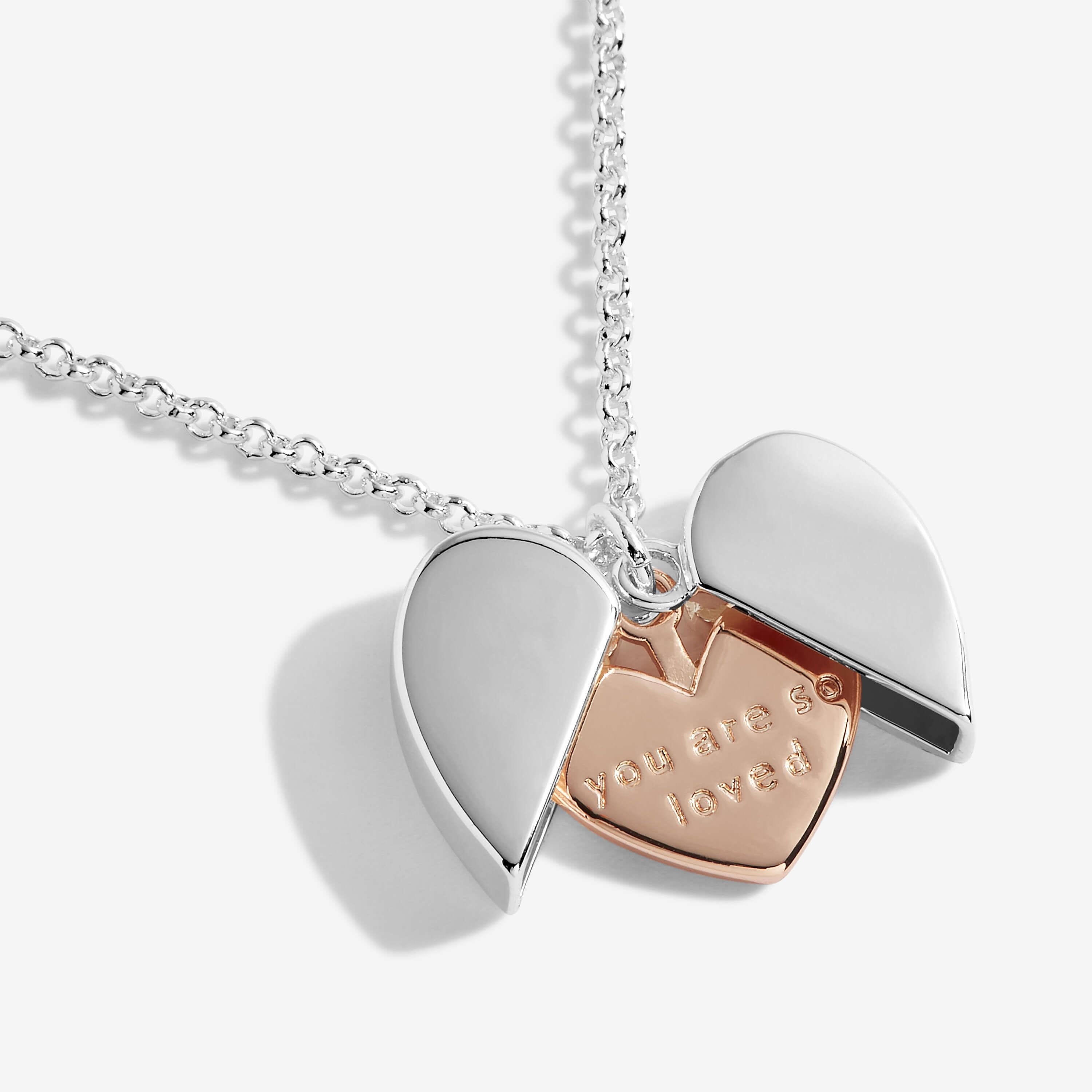 Secret Sentiment Lockets | You Are So Loved | Silver And Rose Gold | Necklace | 50cm Adjustable
